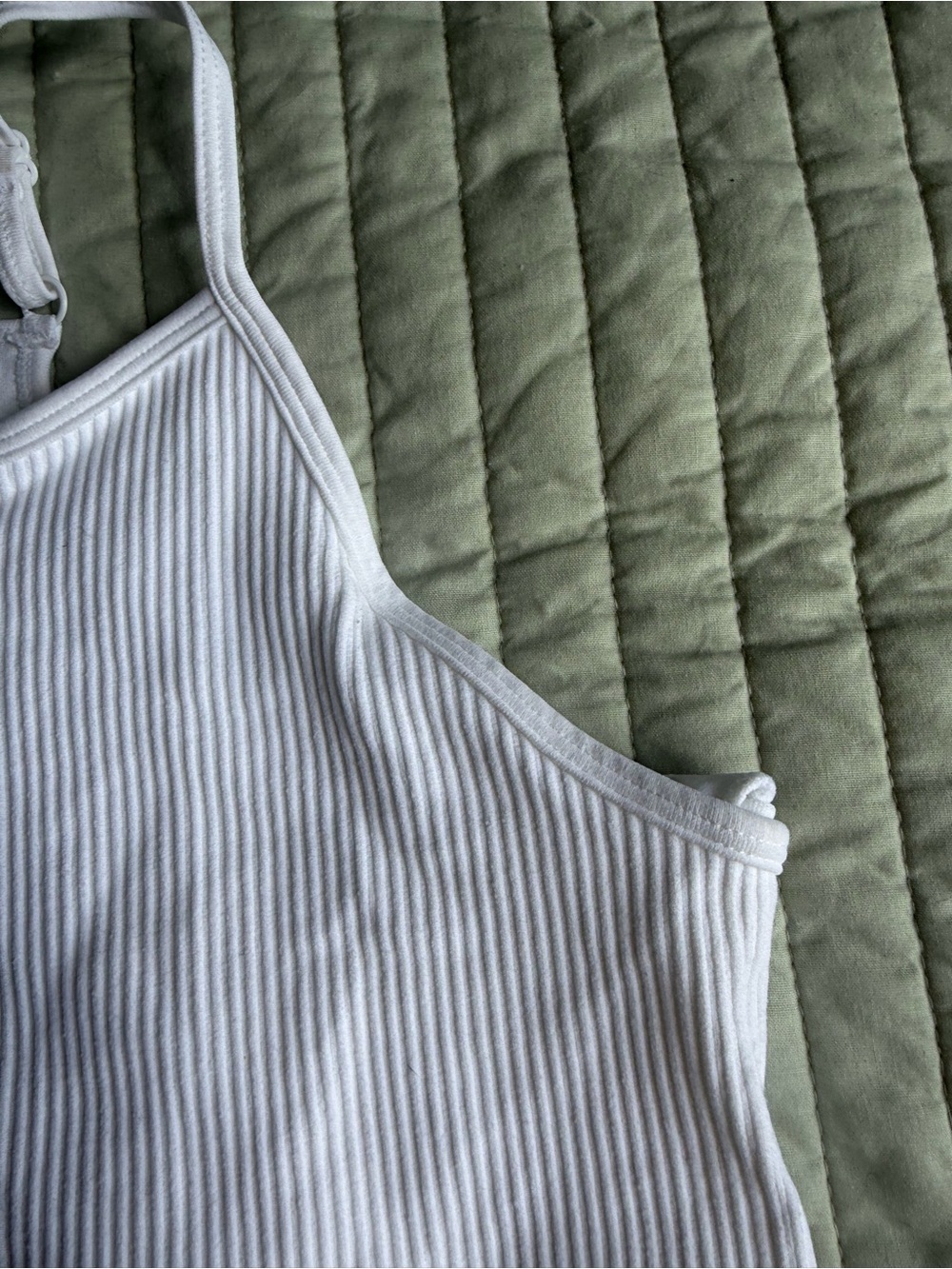 White ribbed athletic tank - Picture 2 of 4